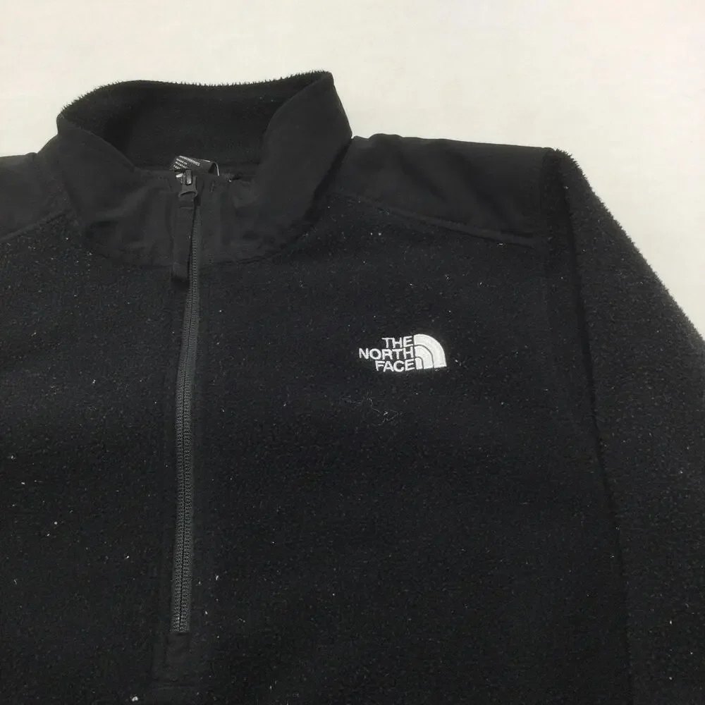 The North Face Jacket Mens Medium Black Polartec Fleece 1/4 Zip Pockets Outdoor